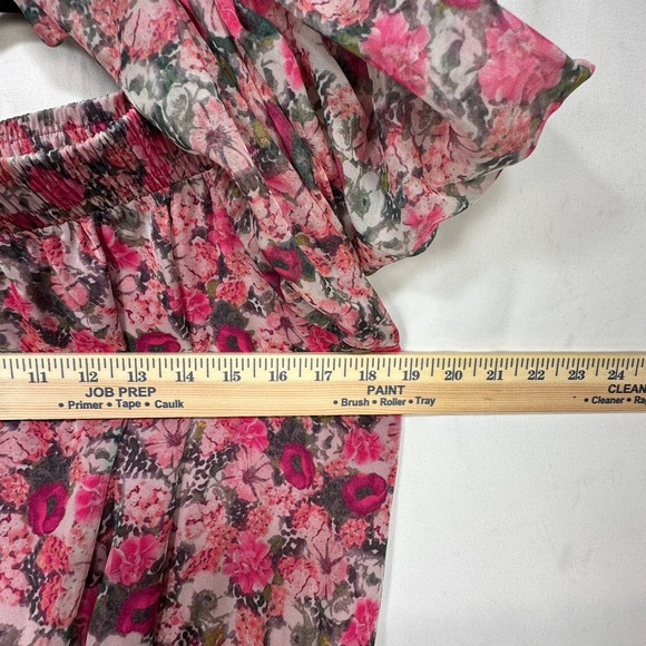 INC International Concepts Pink Floral Off Shoulder High Low Midi Dress XL - Picture 5 of 13